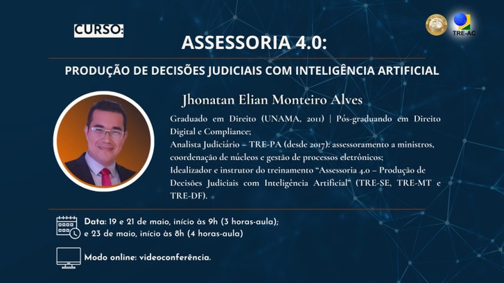 Escola Judiciária do TRE-AC abre inscrições para curso sobre redação jurídica com IA Capacitação visa preparar magistrados, assessores e servidores para aplicação prática de IA na p...
