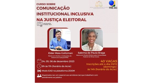 Escola Judiciária Eleitoral oferece curso de Comunicação Institucional Inclusiva na Justiça Eleitoral O objetivo é evitar tratamentos discriminatórios inconscientes referentes aos atendimentos ao pú...