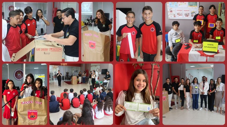 Formando Cidadãos: TRE-AC promove experiência eleitoral na Escola MapleBear Os alunos vivenciaram na prática o processo eleitoral da campanha, votação e resultado do pleito