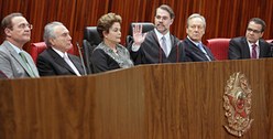 Ministro Dias Toffoli discursa durante sua posse como presidente do TSE 