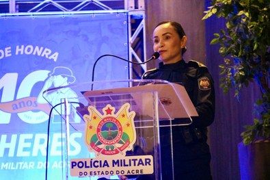 Durante o evento “Caminhos de honra das mulheres na Política Militar”, realizado na OAB/AC, a de...