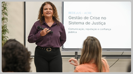 Formação conduzida pela jornalista Débora Diniz reuniu comunicadores do Sistema de Justiça para ...