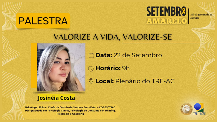 Psicóloga Josinéia Costa conduzirá reflexão sobre saúde mental e prevenção ao suicídio