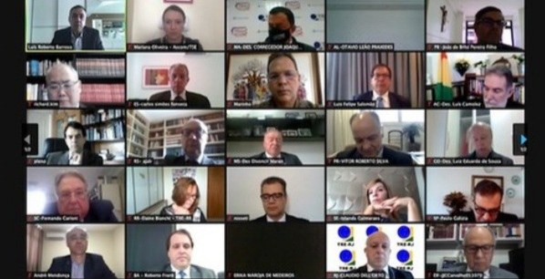 TRE-AC tem participação efetiva em reunião de corregedores da Justiça Eleitoral TRE AC OUTUBRO 2020 REUNI CORREG