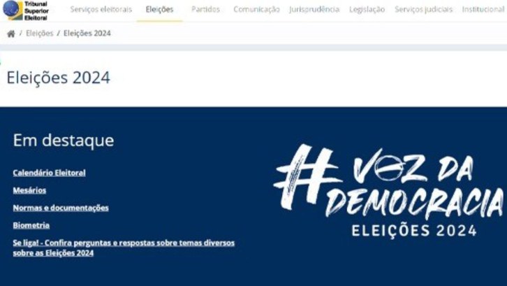 TSE lança nova página das Eleições 2024 Mudanças permitem maior facilidade para o usuário