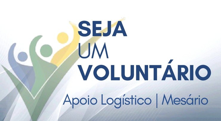 Banner promovendo o voluntariado nas categorias apoio logístico e mesário voluntário